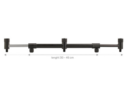 Verstelbare Aluminium Buzzerbar Multi Lock 3 hengels 30 - 45 cm