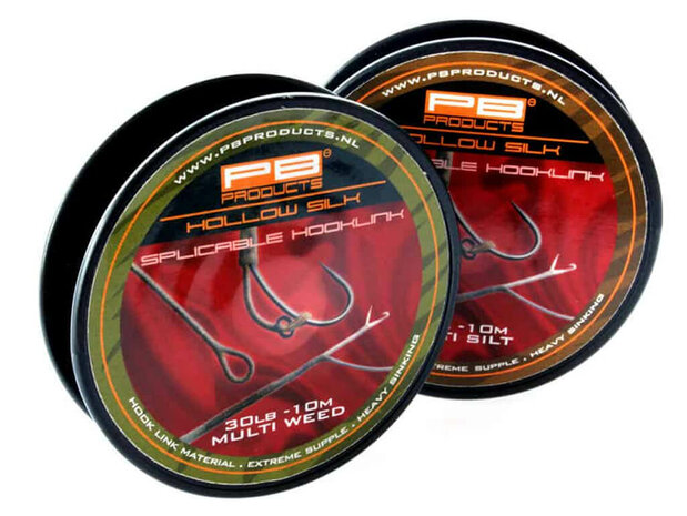 PB Products Hollow Silk Splicable Hooklink 30 lb 10 m.