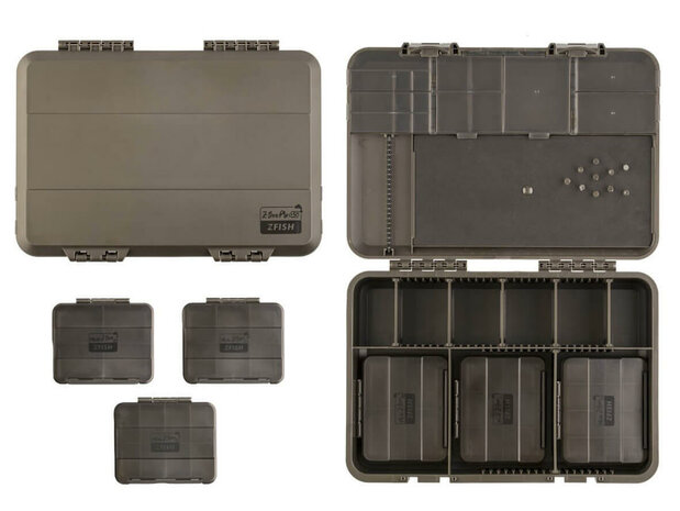 Tacklebox Pro 4-in-1 (45 vakken) 28,5 x 19,5 x 7 cm + 3 mini tackleboxen